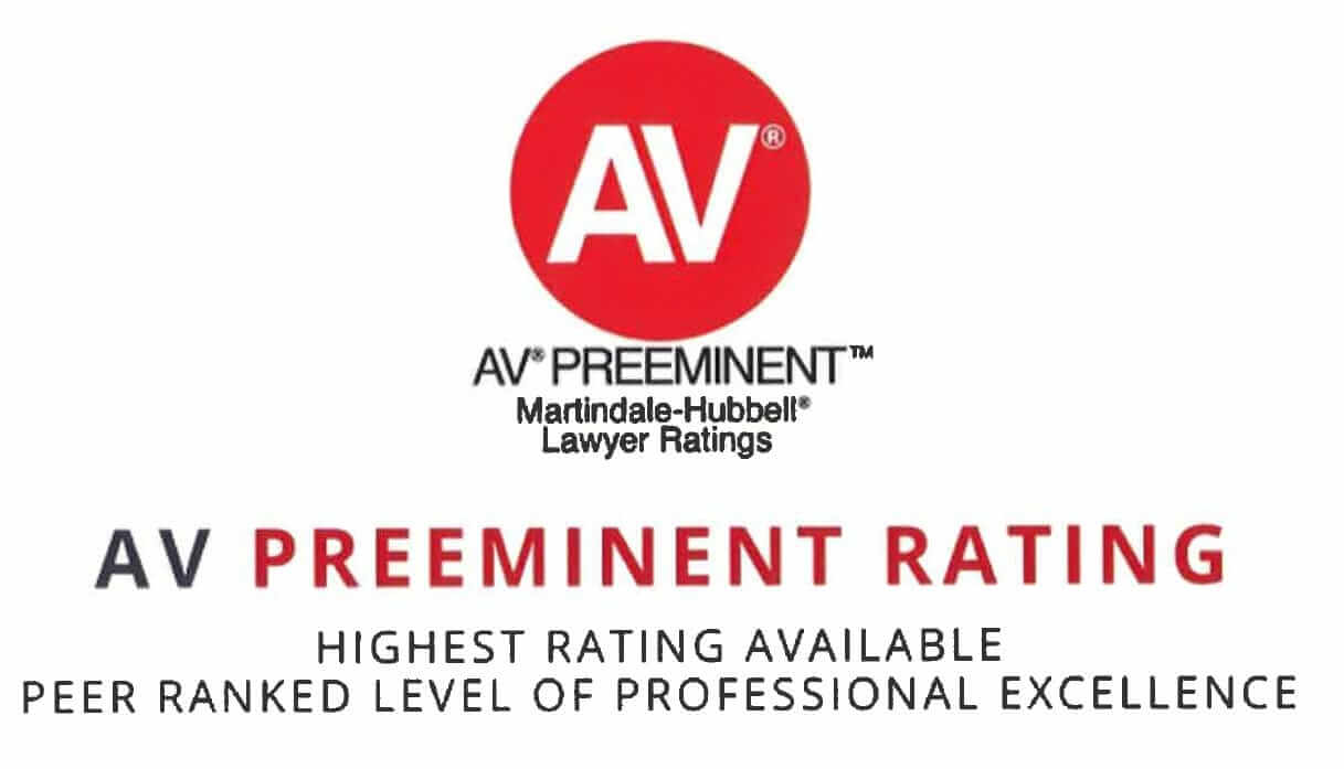 AV Preeminent | Martindale-Hubbell Lawyer Ratings | Highest Rating Available Peer Ranked Level Of Professional Excellence